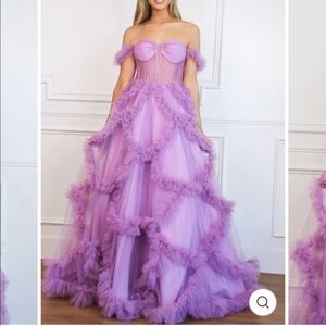 Purple ruffle gown size 10